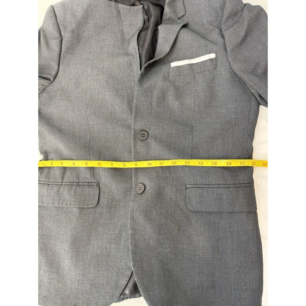 HM Slim Fit Blazer Mens 38R Gray  Elbow Patches Two Button Sport Coat Jacket - Picture 7 of 10